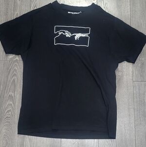 Seven Souls Embroidered front/Back T-Shirt in Black